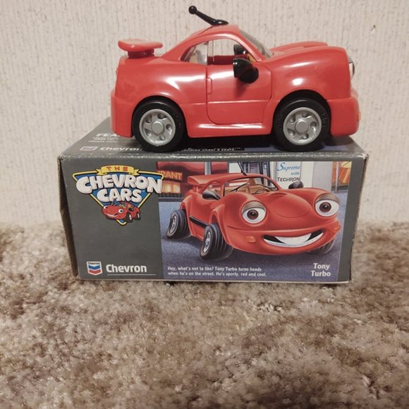 Red Vintage Chevron Cars Tony Turbo No. 3 - Picture 2 of 3